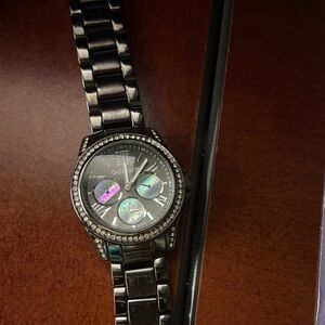 Gossip Black and Silver Smartwatch with Iridescent Dials